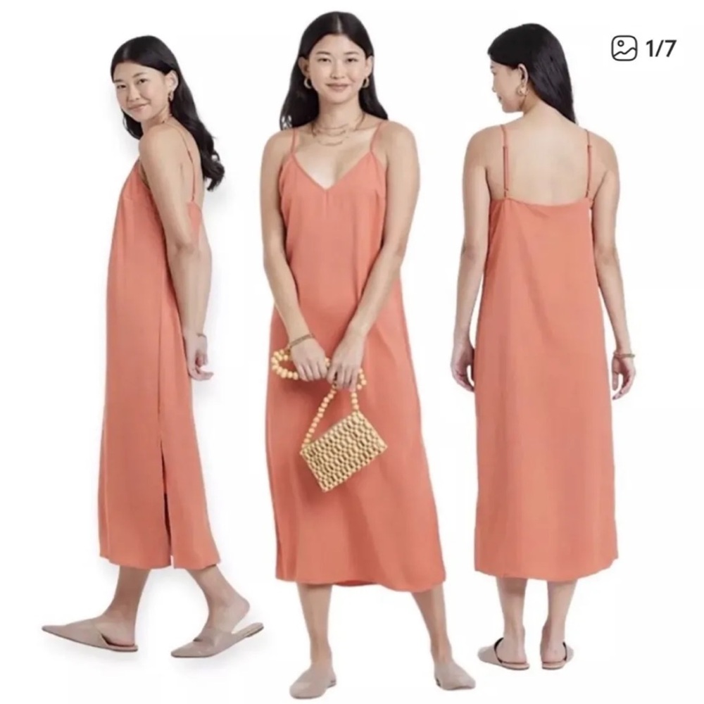 Burnt Orange Slip Dress